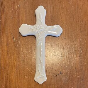 Lemon Cream Ceramic Cross